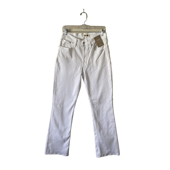 MADEWELL Women Jean Size 28T Kick Out Ankle Length Mid Rise Flare White - Picture 1 of 8